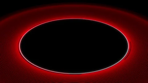 3D Circles Line Bold X60 Degrees Ripples L Red Animation Loop Stock Footage 337015483
