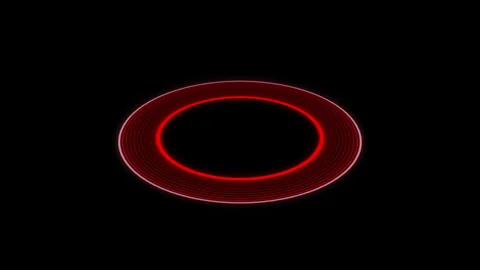 3D Circles Line X60 Degrees Ripples S Red Animation Loop Video stock 333108021