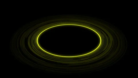 3D Circles Line X60 Degrees Audio Reactive Yellow Animation Loop Stock Footage 337909702
