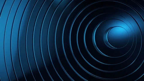 3d circles pattern with blinds effect. Blue metallic clean rings animated. Stock Footage 121181855