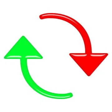 3d circular up and down arrows Stock Illustration