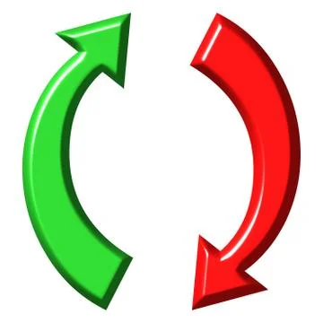 3d circular up and down arrows Stock Illustration
