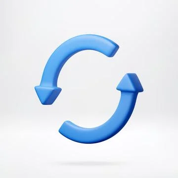 3D circular arrow icon, data synchronization. Stock Illustration