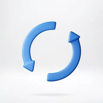 3D circular arrow icon for reload or refresh Illustrazione stock