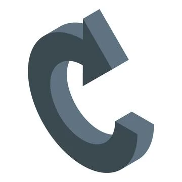 3d circular arrow pointing downwards representing refresh or return 스톡 일러스트