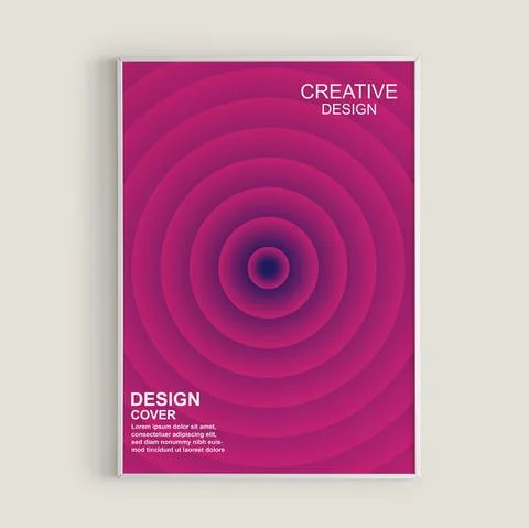 3D circular background poster design, pink color cover design Stock Illustration