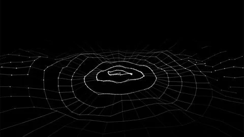 3D circular digital wave. Technology wave. Flow digital structure. Cyber te.. Stock Illustration