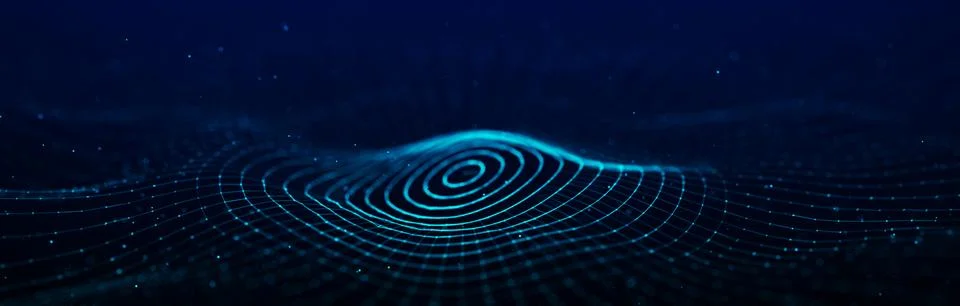 3D circular digital wave. Technology wave. Flow digital structure. Cyber tech Stock Illustration