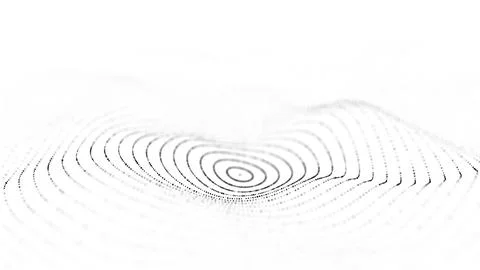 3D circular digital wave. Technology wave. Flow digital structure. Cyber tech Stock Illustration