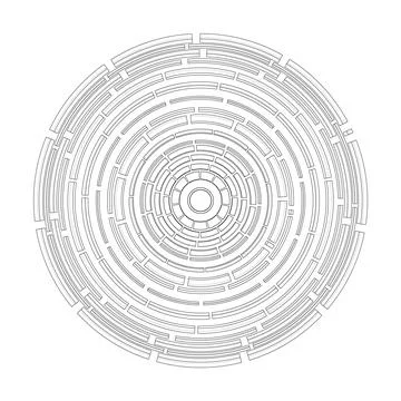 3D circular pattern. Style wireframe model Ilustração Stock