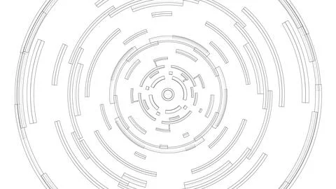 3D circular pattern. Style wireframe model Illustrazione stock