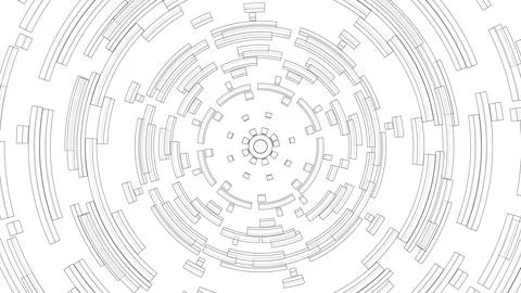 3D circular pattern. Style wireframe model Illustrazione stock