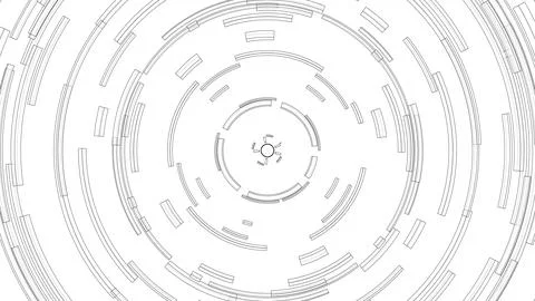 3D circular pattern. Style wireframe model Illustrazione stock