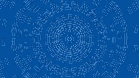 3D circular pattern. Style wireframe model Illustrazione stock