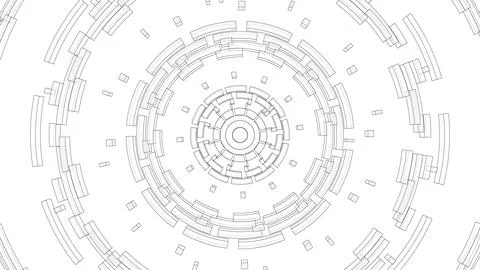 3D circular pattern. Style wireframe model Stock-Illustration