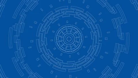 3D circular pattern. Style wireframe model Illustrazione stock