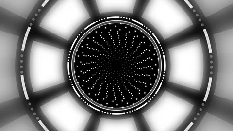 3D circulate shinny circle motion effect animation with particle on space Stock Footage 86889113