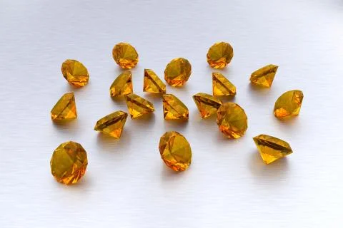 3D Citrine - 18 Gems Stock Illustration