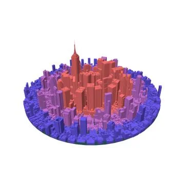 3d city circle. 3d Vector colorful illustration. 스톡 일러스트