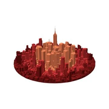 3d city circle.3d Vector colorful illustration. 스톡 일러스트