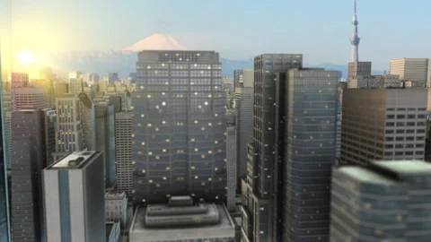 3d city landscape loop animation Stock Footage 146511931