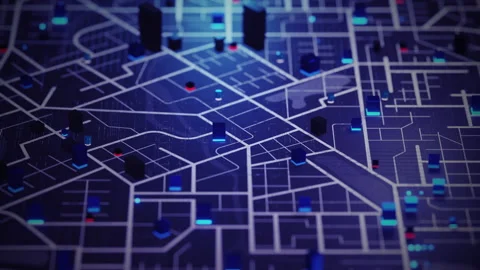 3D city map 3D Abstract background basic geometry Stock Footage 285316083