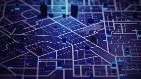 3D city map 3D Abstract background basic geometry Stock Footage 287333524