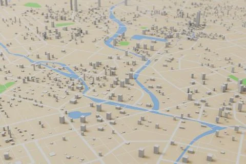 3D city map 3D Abstract background basic geometry Stock Illustration