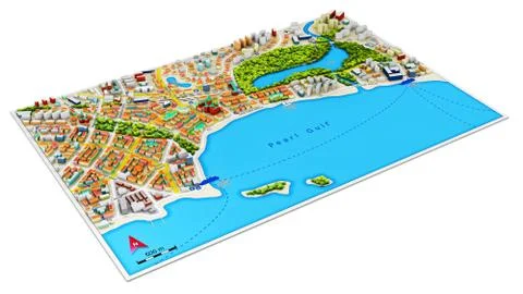 3D city map Stock Illustration