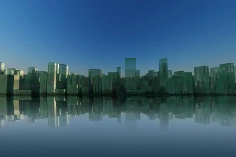 3d city skyline Stock Illustration