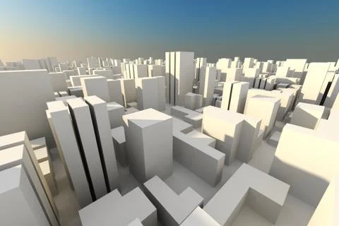 3d city skyline Stock Illustration