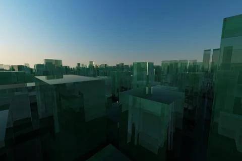 3d city skyline Stock Illustration