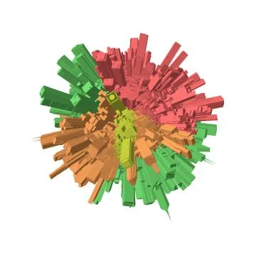 3d city sphere. 3d Vector colorful illustration. 스톡 일러스트