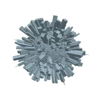 3d city sphere. 3d Vector  illustration. Stock Illustration