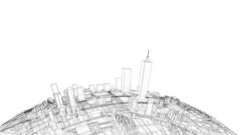 3d city sphere Stock Illustration