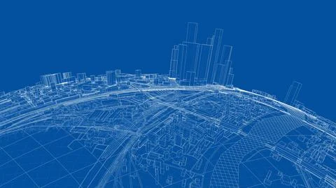 3d city sphere. Vector Stock Illustration