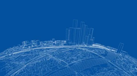 3d city sphere. Vector Stock Illustration