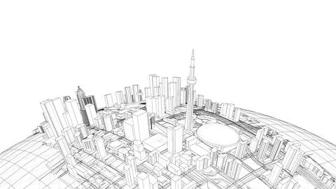 3d city sphere. Vector rendering of 3d Ilustración de archivo