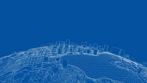 3d city sphere. Vector rendering of 3d Ilustración de archivo