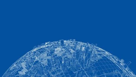 3d city sphere. Vector rendering of 3d Ilustración de archivo