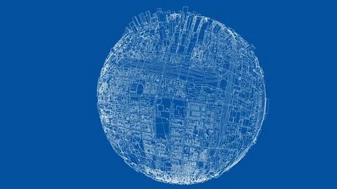 3d city sphere. Vector rendering of 3d Ilustración de archivo