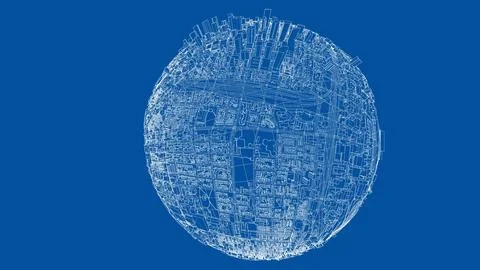 3d city sphere. Vector rendering of 3d Ilustración de archivo