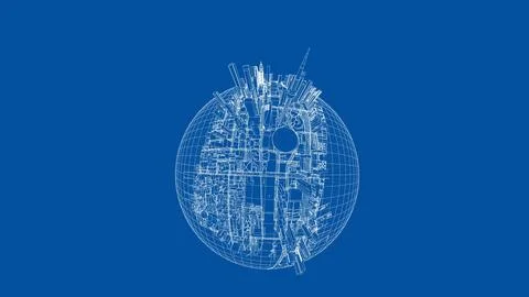 3d city sphere. Vector rendering of 3d Ilustración de archivo
