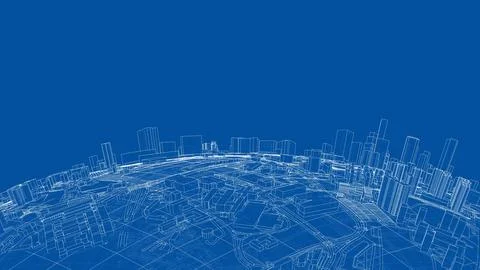 3d city sphere. Vector rendering of 3d Ilustración de archivo