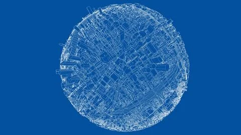 3d city sphere. Vector rendering of 3d Ilustración de archivo
