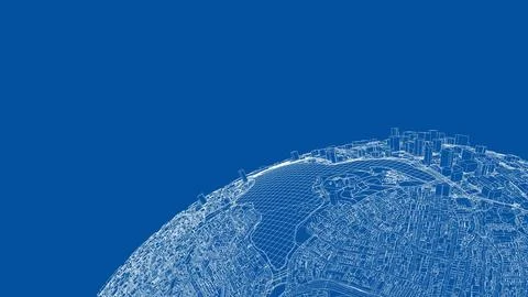 3d city sphere. Vector rendering of 3d Ilustración de archivo