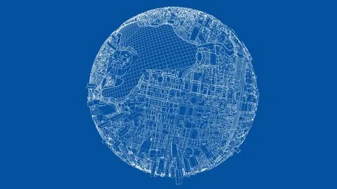 3d city sphere. Vector rendering of 3d Ilustración de archivo