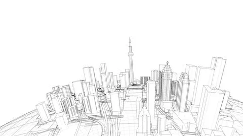 3d city sphere. Vector rendering of 3d Ilustración de archivo