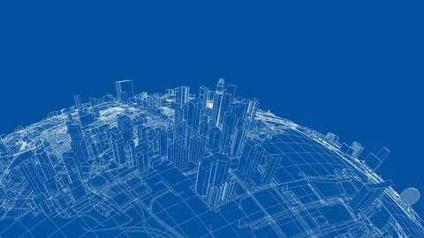 3d city sphere. Vector rendering of 3d Ilustración de archivo