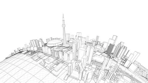 3d city sphere. Vector rendering of 3d Ilustración de archivo